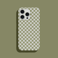 Sage Green Chequered Pattern Chequerboard