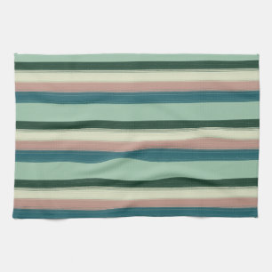 Sage Green Chic Striped Kitchen Towel