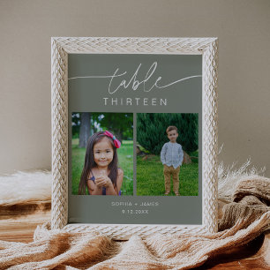 SAGE Green Childhood Photos Table Number 8x10 Poster