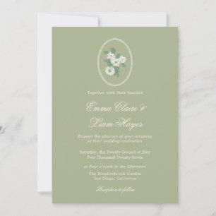 Sage Green Chinoiserie Wedding Invitation