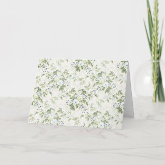 Sage Green Chintz Greeting Card, Blank English Flo Card