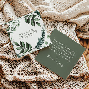Sage Green Christmas Greenery & Pine Holiday Card