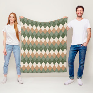 Sage Green Christmas Pattern  Fleece Blanket