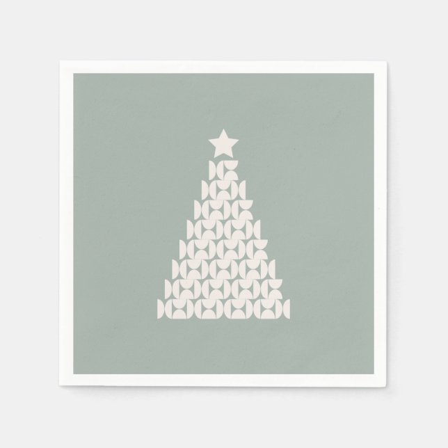 Sage Green Christmas Tree Napkin (Front)