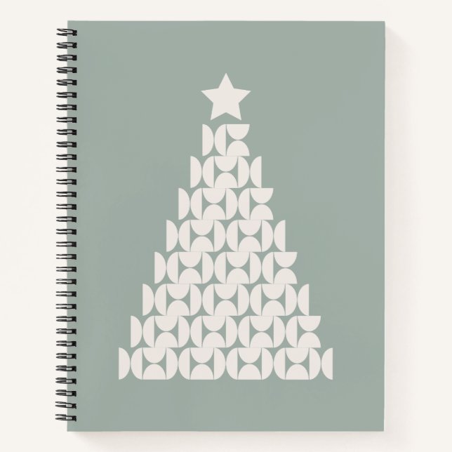Sage Green Christmas Tree Notebook (Front)