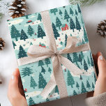 Sage Green Christmas Tree Red Christmas  Wrapping Paper<br><div class="desc">Transport yourself to a bygone era of festive nostalgia with our "Vintage Christmas Teddy Bears Red Wrapping Paper." This heartwarming design captures the timeless charm of classic holiday celebrations, featuring adorable teddy bears adorned in vintage Christmas attire. The rich red background sets the perfect stage for these endearing teddy bears,...</div>