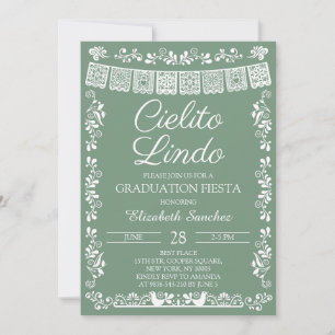 Sage Green Cielito Lindo Graduation Fiesta Invitation