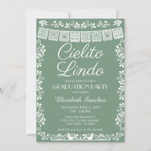 Sage Green Cielito Lindo Graduation Party Invitation