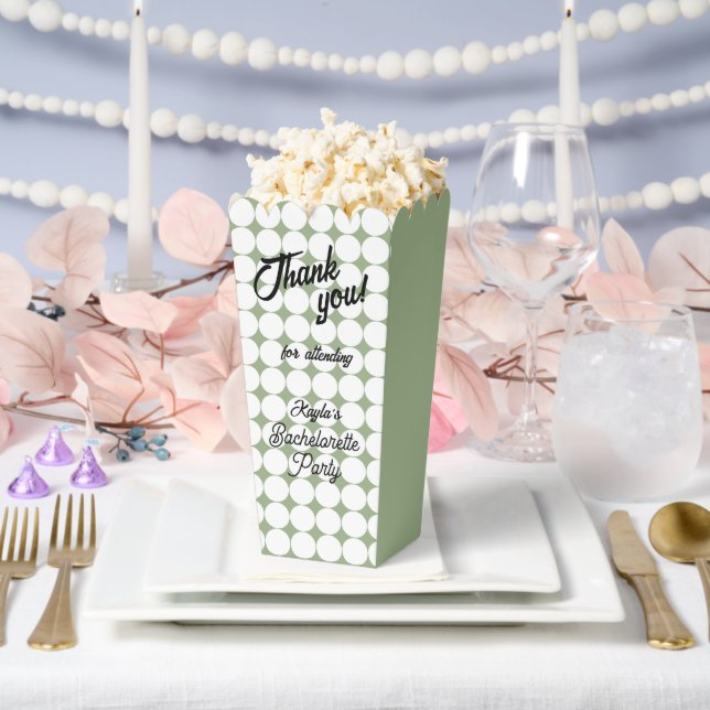 Sage Green Circle Pattern Bachelorette Party Favor Box (Wedding)