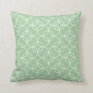 Sage Green Circle Pattern Throw Pillow