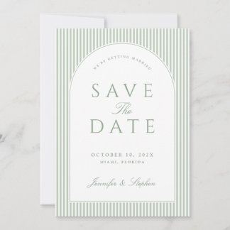 Sage Green Classic Save the Date Invitation
