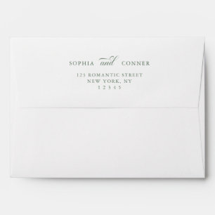Sage Green Classy Pre-Printed Return Address 5x7 Envelope