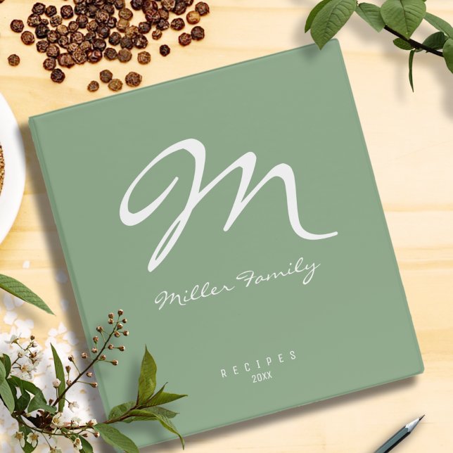 Sage Green Cook+Book for Family Recipes  Binder (Creator Uploaded)