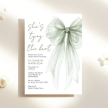 Sage Green Coquette Bow Watercolor Bridal Shower