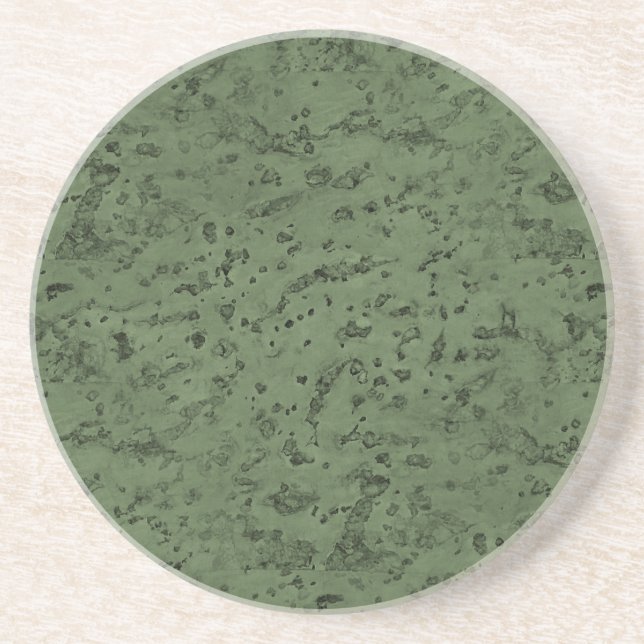 Sage Green Cork Look Wood Grain Coaster (Front)