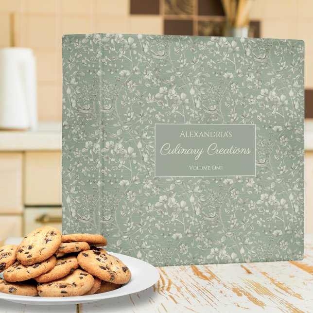 Sage Green Country Floral Recipe  Binder (Creator Uploaded)