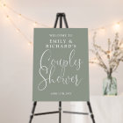 Sage Green Couples Shower Welcome Sign