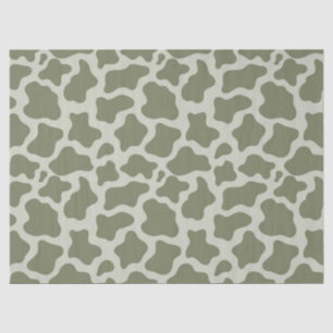 Sage Green Cow Print Tissue Paper
