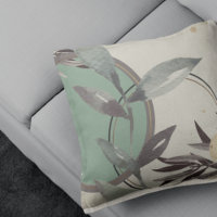 Sage Green & Cream Abstract Watercolor Leaves
