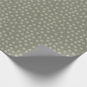 Sage Green Cream Daffodil Floral Cottagecore Wrapping Paper