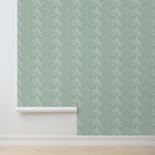 Sage Green & Cream Leaf Pattern Wallpaper