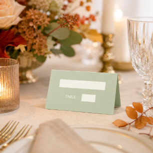 Sage green cream modern simple place card