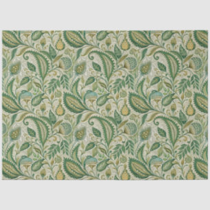 Sage Green Cream Paisley Tissue Paper