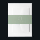 Sage Green Crest Monogram Wedding Invitation Belly Band<br><div class="desc">Sage Green Crest monogram,  wedding invitation belly bands. Vintage inspired Baroque Style Crest.</div>