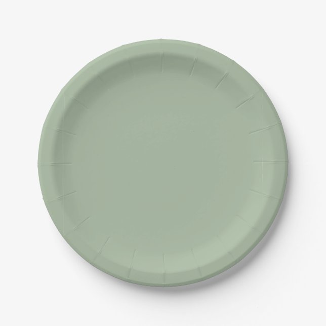 Sage Green Custom Branded Paper Plate (Front)