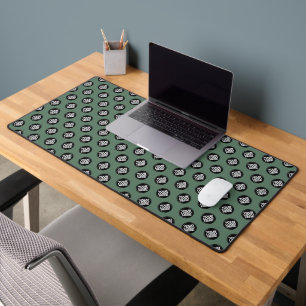 Sage Green Custom Business Logo Pattern Desk Mat
