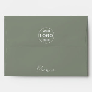 Sage Green Custom Logo Personalized Envelope