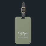 Sage Green Custom Luggage Tag<br><div class="desc">Simple elegant soft sage greens travel accessory.</div>