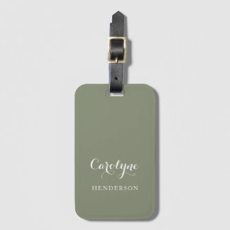 Sage Green Custom Luggage Tag