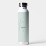 Sage Green | Custom Monogram Script Name Stylish Water Bottle<br><div class="desc">Custom Classic Sage Green Script Monogram Name Elegant Chic Water Bottle. A simple and modern design in black and white colour featuring handwritten calligraphy for a professional and sophisticated look. Create your own personalized ecofriendly gifts. Any font,  any colour,  no minimum.</div>