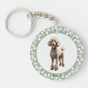 Sage Green Custom Photo Pet Loss Memorial Frame Keychain