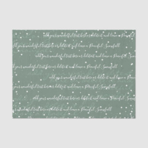 Sage Green Custom Script Text Elegant Christmas Tissue Paper