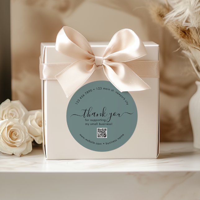Sage Green Custom Thank You Stickers With QR Code (Sage Green Custom Thank You Stickers With QR Code)