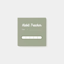 Sage green Cute Habit Tracker Post-it Notes