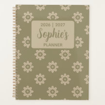 Sage Green Daisy Floral Academic Year