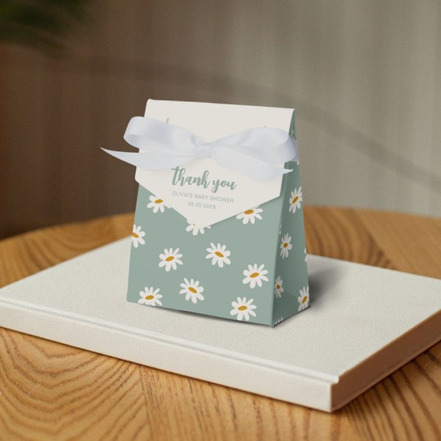 Sage Green Daisy Pattern   Favor Box (Creator Uploaded)