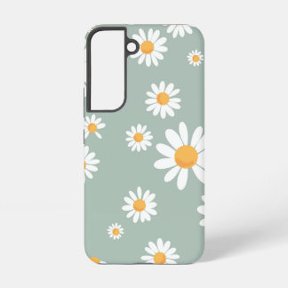Sage Green Daisy Pattern Samsung Galaxy Case