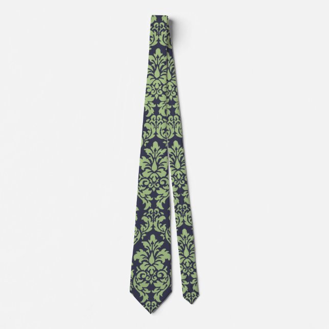 Sage Green Damask Tie (Front)
