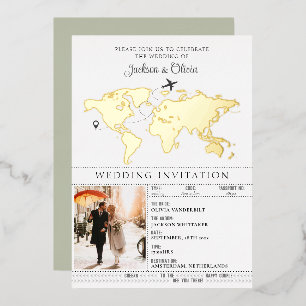 Sage Green Destination Wedding Passport 