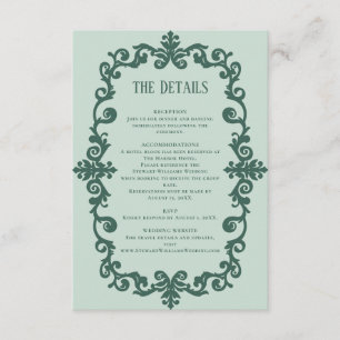 Sage Green Details Reception Information Wedding Enclosure Card