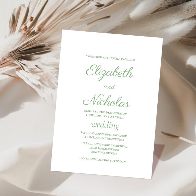 sage green digital wedding invitation template (Creator Uploaded)