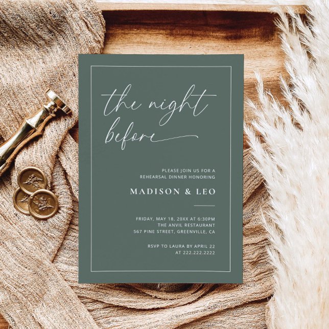 Sage Green Dîner de répétition Mariage Invitation (Créateur téléchargé)