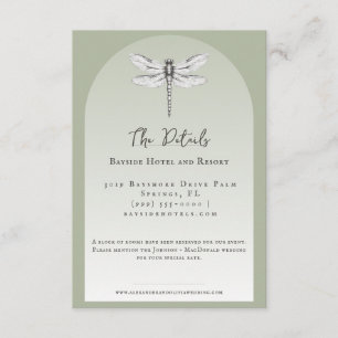 Sage Green Dragonfly Wedding Enclosure Card