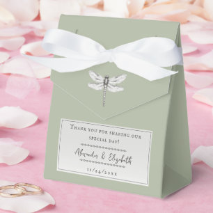 Sage Green Dragonfly Wedding Favor Box