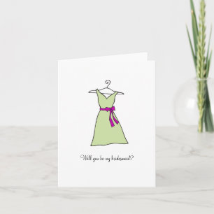 Sage Green Dress, Will you be my bridesmaid? Invitation