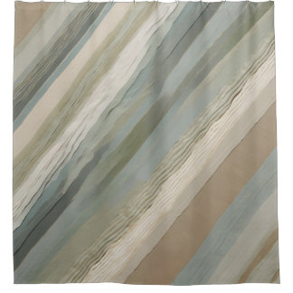 Sage Green Dusty Blue Beige Cream Abstract Stripe